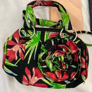 Avon Tropical Floral Mini Handbag with 3D Flower Accent